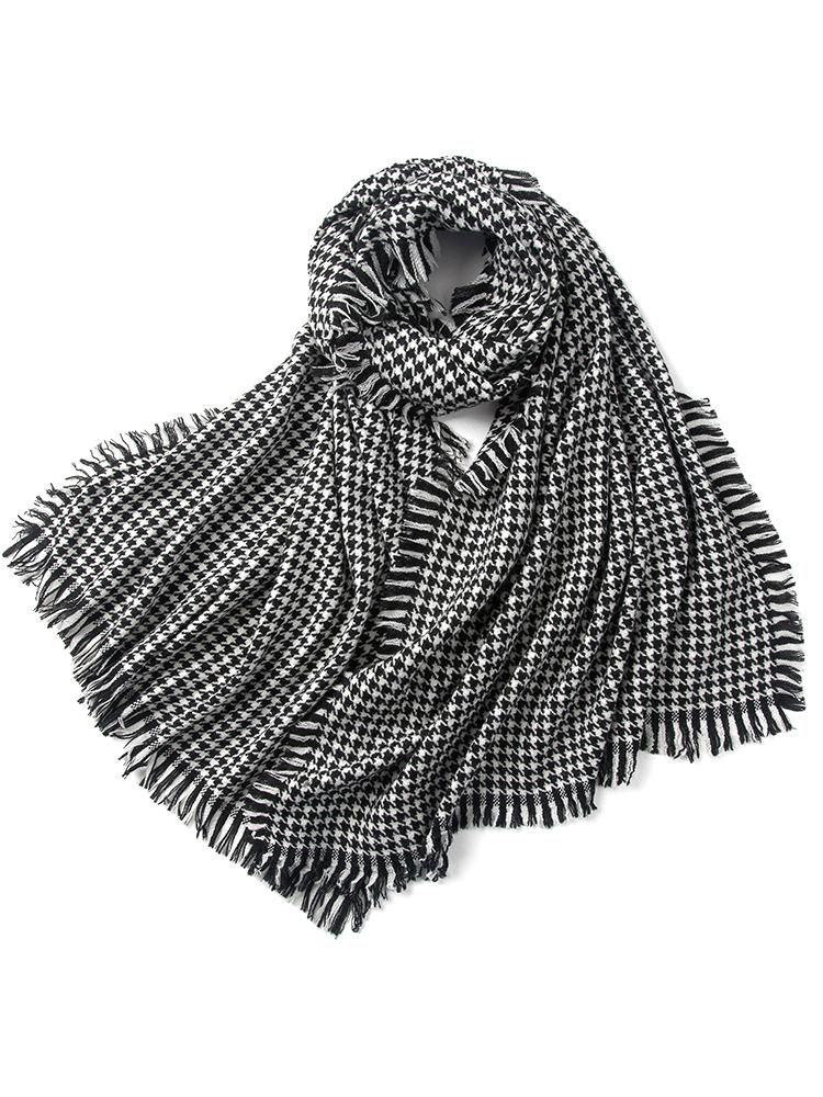 Wol Plaid Sjaal Dames Winter