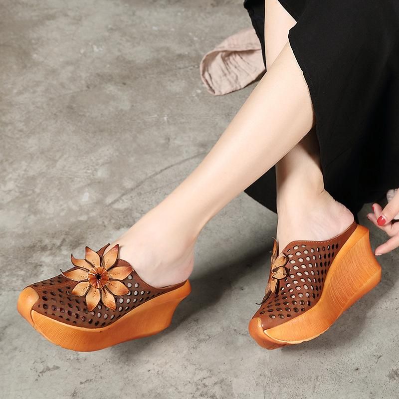 Bloemensandalen In Retro-etnische Stijl Voor Dames