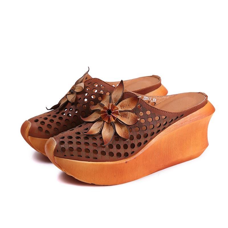 Bloemensandalen In Retro-etnische Stijl Voor Dames