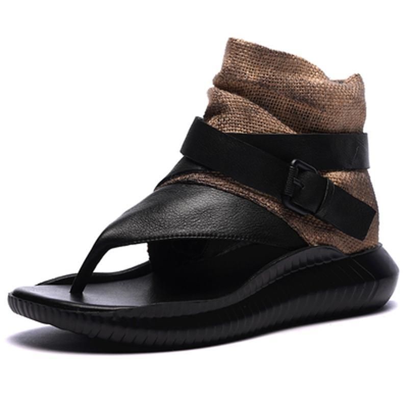 Casual Platte Sandalen Met Verstelbare Gesp In Britse Stijl Met Ritsen