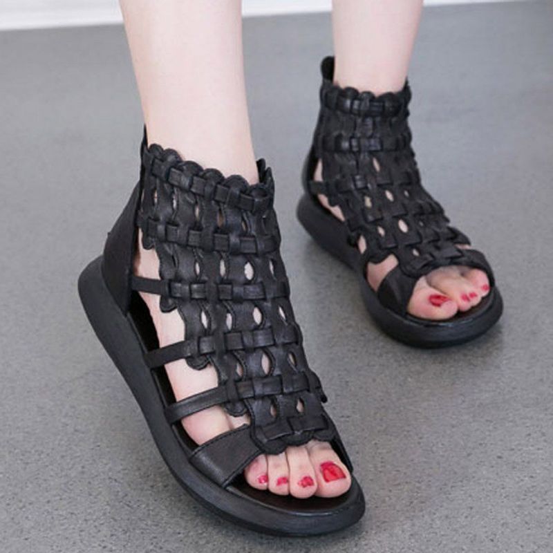 Casual Rome Platform Leren Sandalen