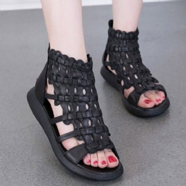 Casual Rome Platform Leren Sandalen