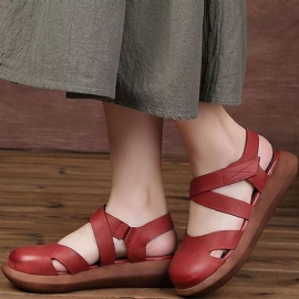 Dames Gesloten Teen Platform Casual Velcro Sandalen