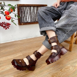 Dames Zomer Casual Leren Sandalen