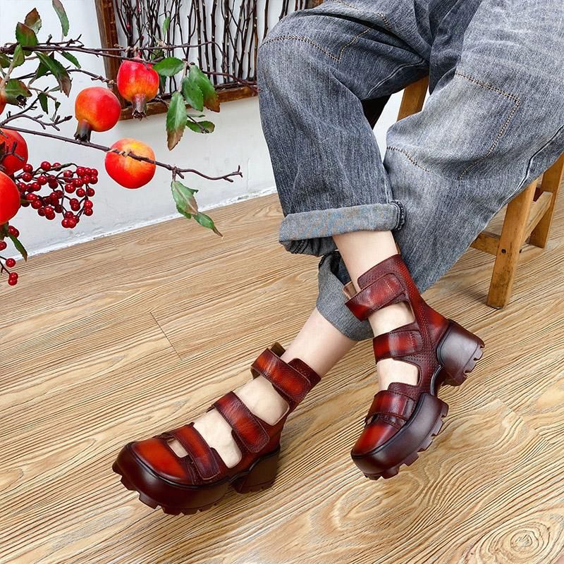 Dames Zomer Casual Leren Sandalen