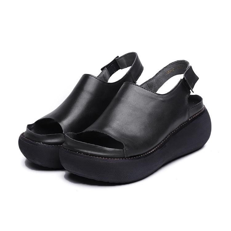 Dames Zomer Casual Retro Platform Leren Sandalen