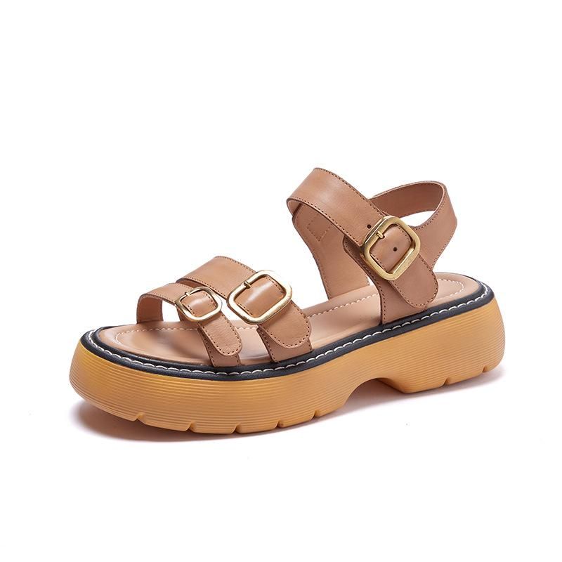 Dames Zomer Handgemaakte Lederen Casual Sandalen