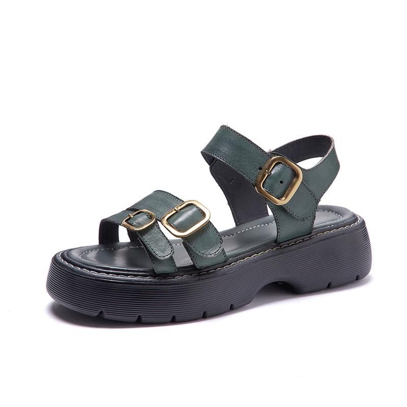 Dames Zomer Handgemaakte Lederen Casual Sandalen