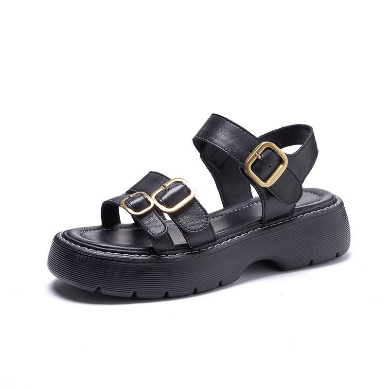 Dames Zomer Handgemaakte Lederen Casual Sandalen