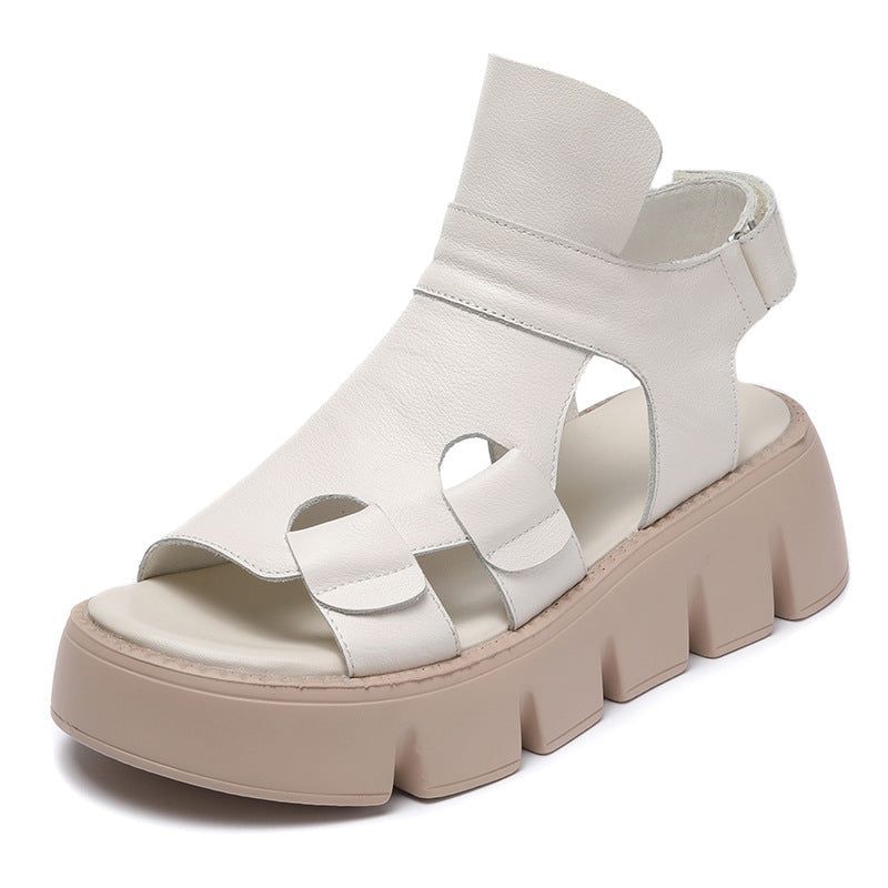 Dames Zomer Lederen Velcro Tape Casual Sandalen