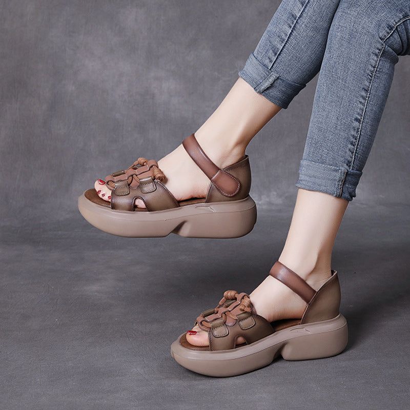 Dames Zomer Leren Casual Sandalen