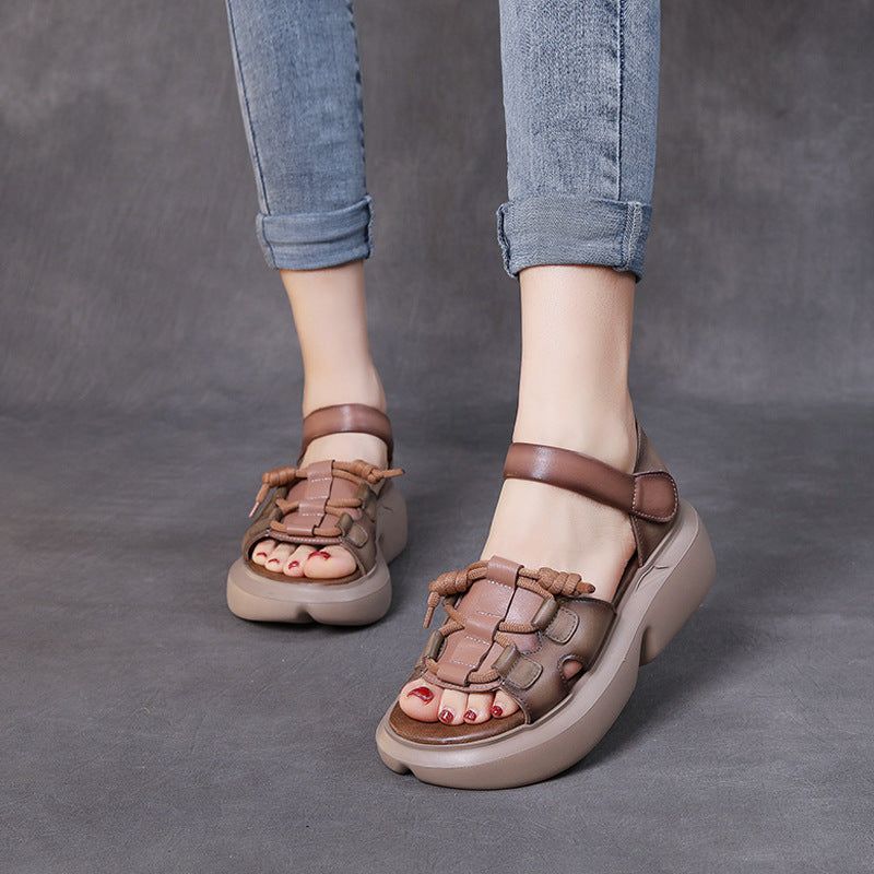 Dames Zomer Leren Casual Sandalen