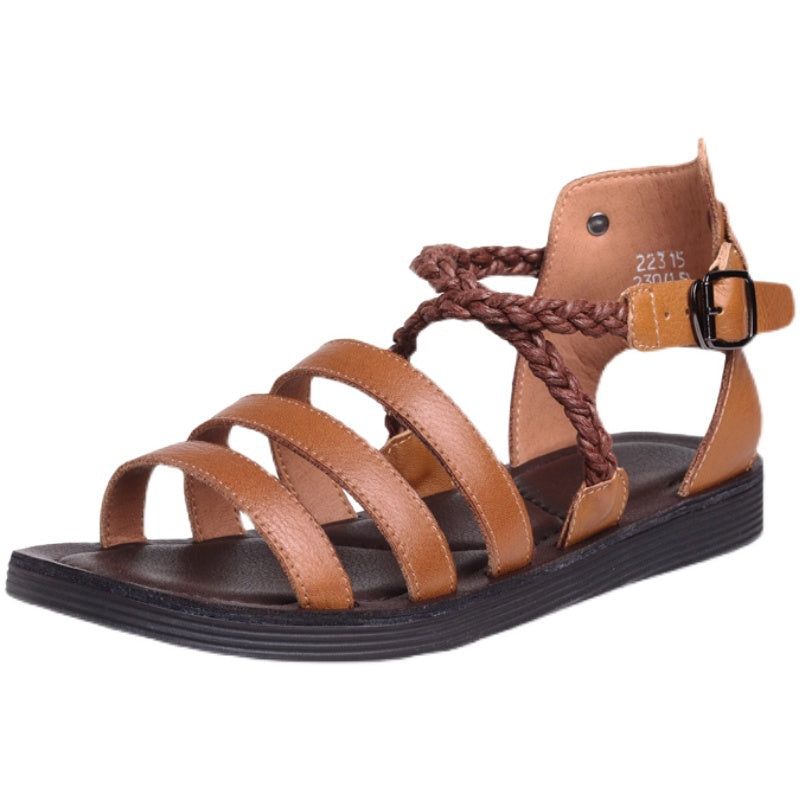 Dames Zomer Leren Retro Strand Sandalen