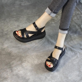 Dames Zomer Mode Platform Leren Sandalen