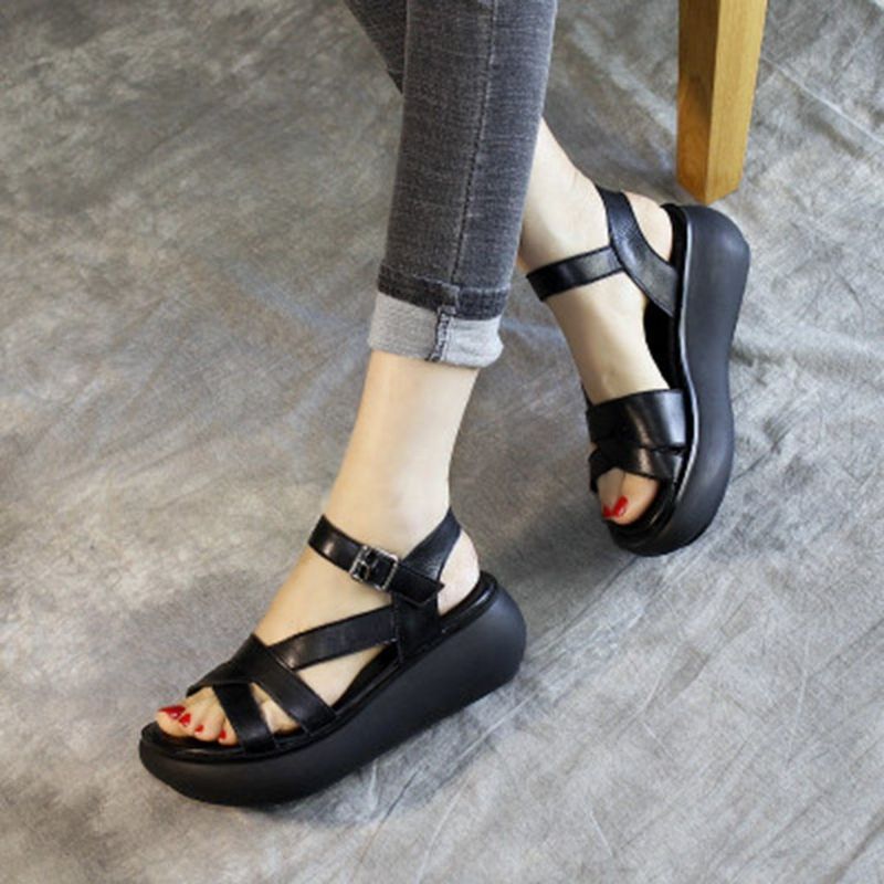 Handgemaakte Plateausandalen Voor Casual Zomer