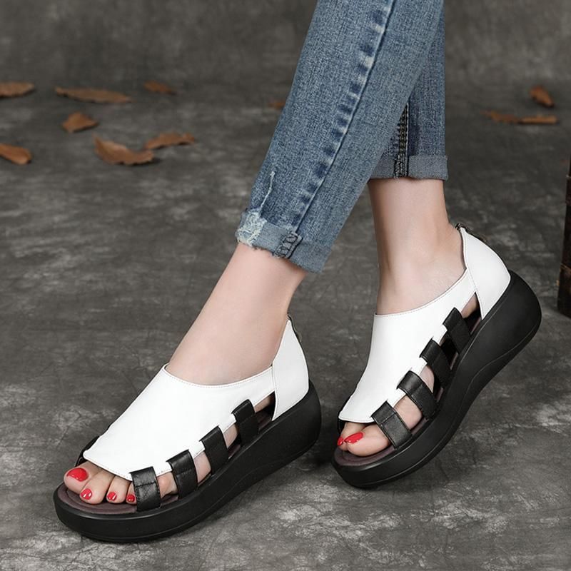 Lederen Handgemaakte Nieuwe Retro Casual Zomersandalen