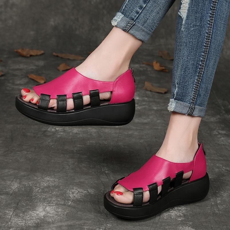 Lederen Handgemaakte Nieuwe Retro Casual Zomersandalen