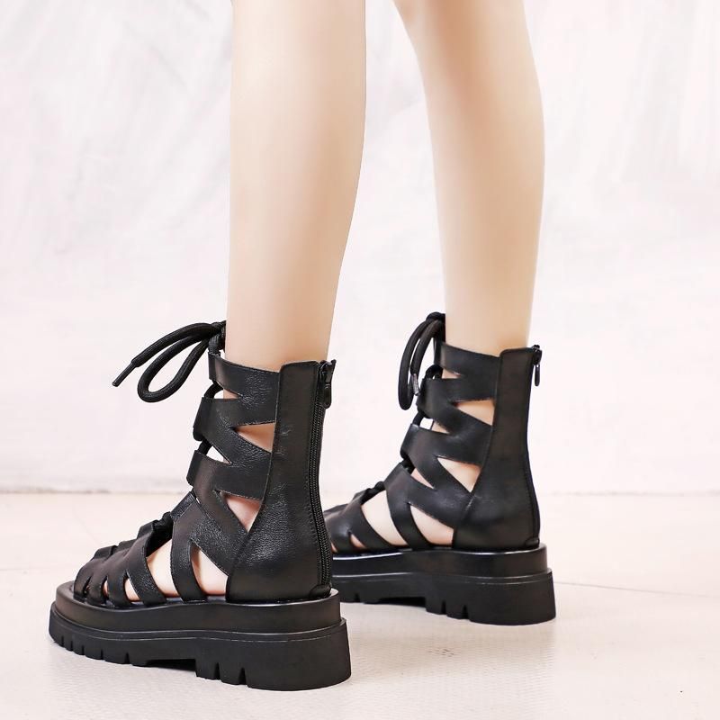 Leren Hollow Veter Zomer Casual Sandalen