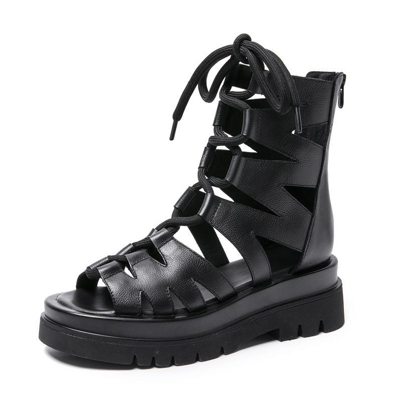 Leren Hollow Veter Zomer Casual Sandalen