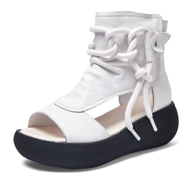 Nieuwe Mode Retro Koeienhuid Casual Dames Sandalen