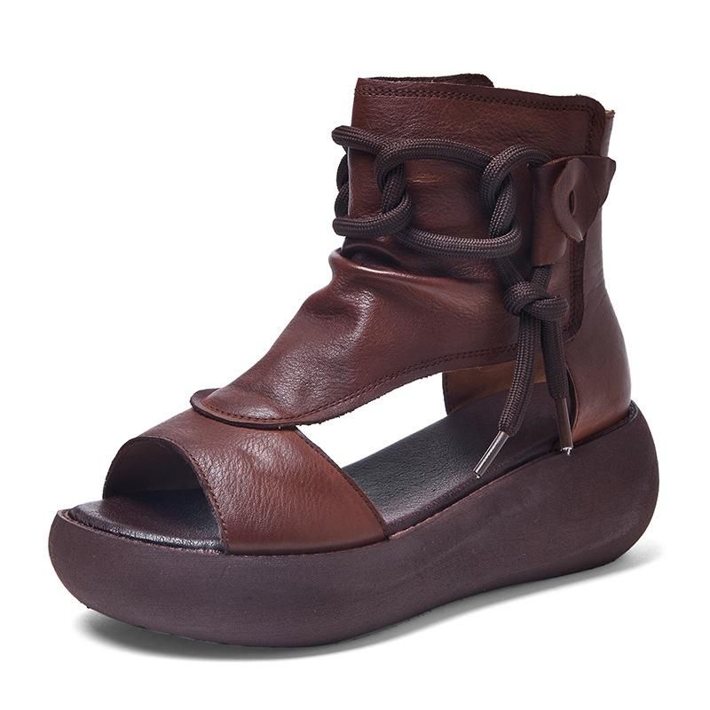 Nieuwe Mode Retro Koeienhuid Casual Dames Sandalen