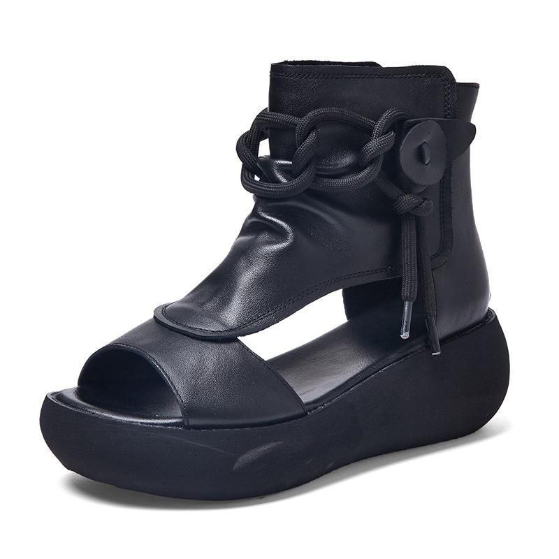 Nieuwe Mode Retro Koeienhuid Casual Dames Sandalen