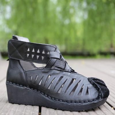 Nieuwe Retro Handgemaakte Zomer Comfortabele Dames Sandalen