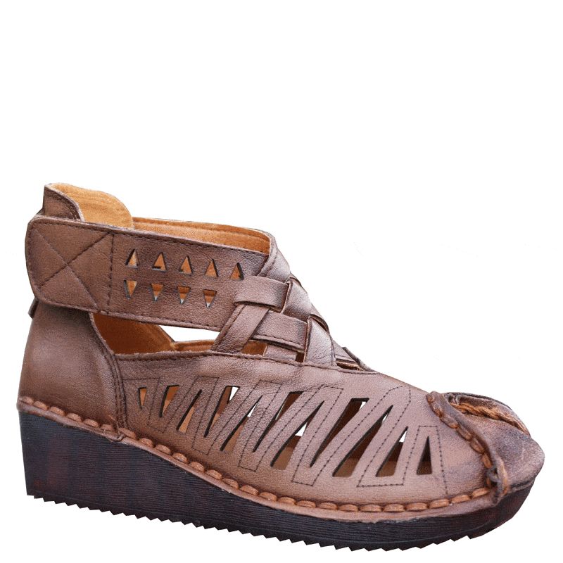 Nieuwe Retro Handgemaakte Zomer Comfortabele Dames Sandalen