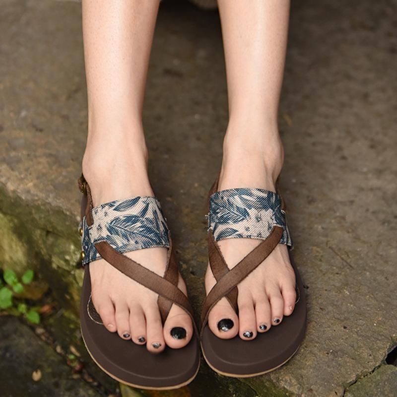 Rome Retro Casual Sandalen Met Lage Hak