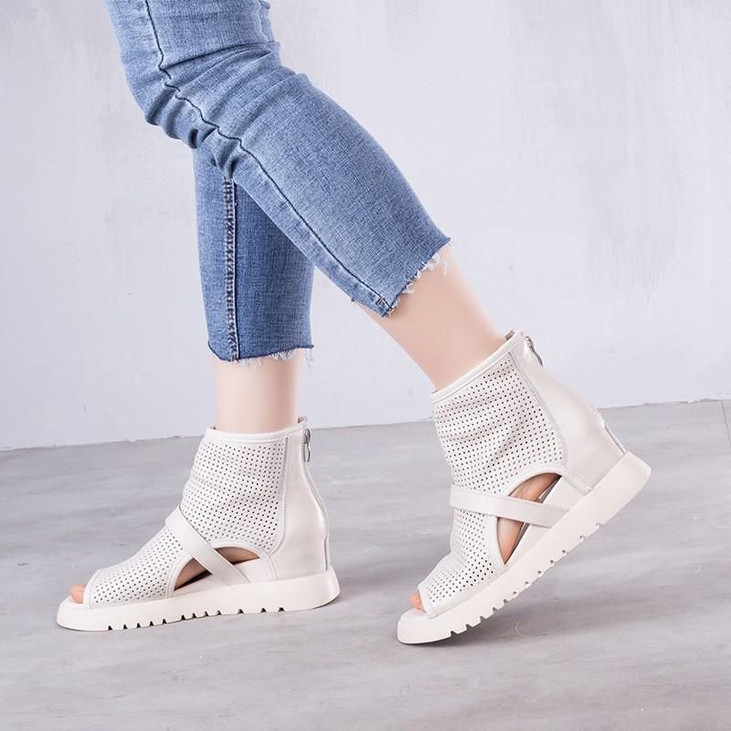 Zomer Lederen Holle Casual Sandalen