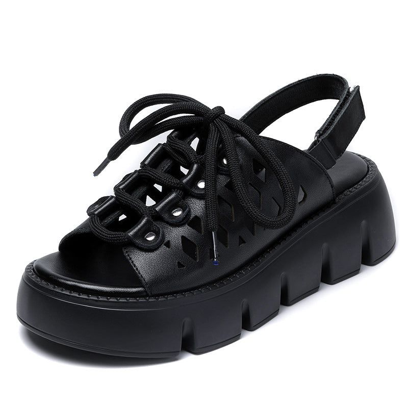 Zomer Retro Casual Lederen Handgemaakte Sandalen