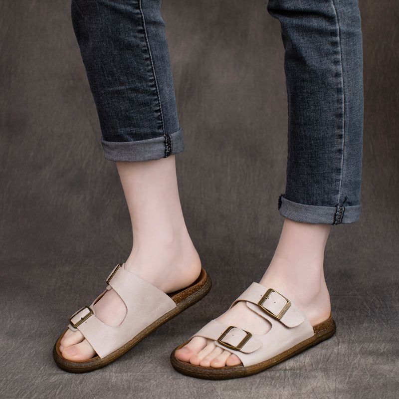 Zomer Retro Casual Leren Velcro Sandalen