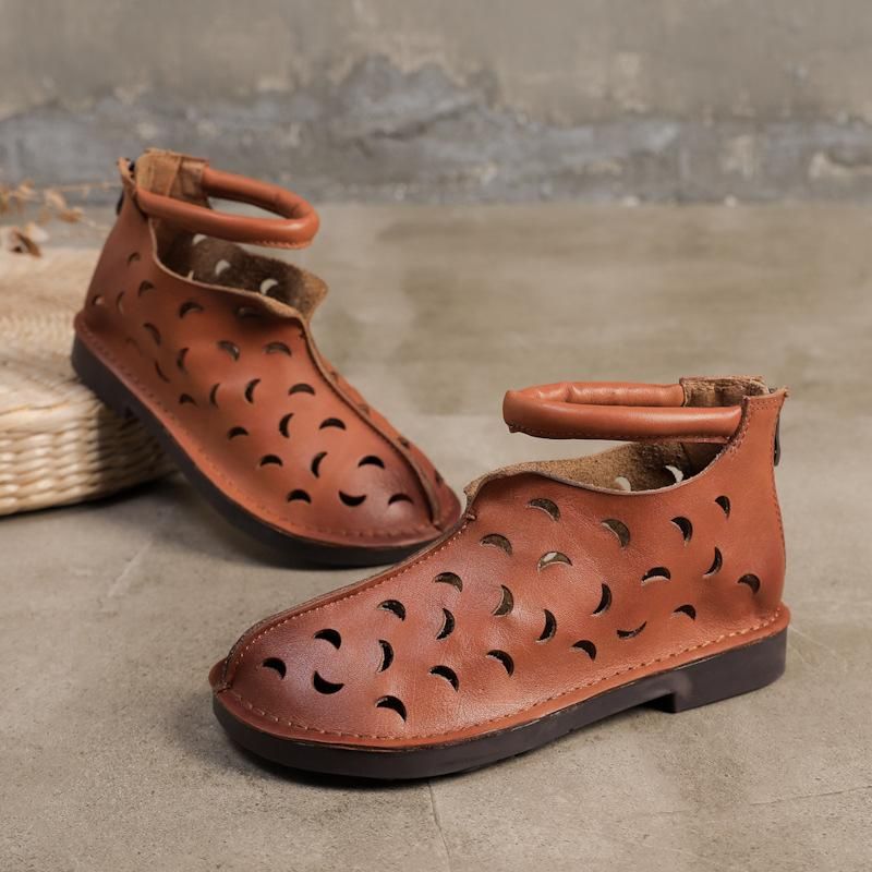 Zomer Retro Hollow Casual Leren Sandalen