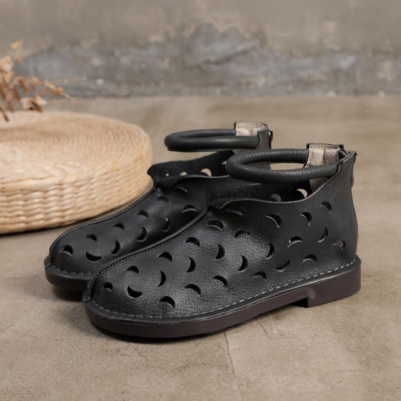 Zomer Retro Hollow Casual Leren Sandalen