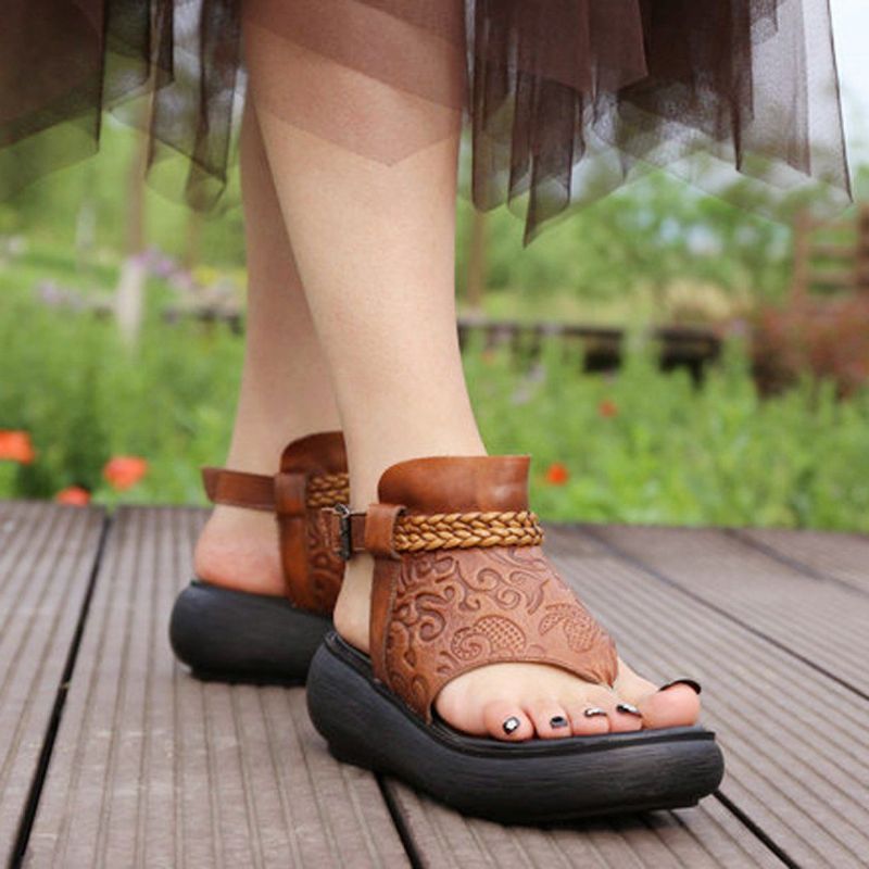 Zomer Sandalen Met Clip Toe Rome Platform