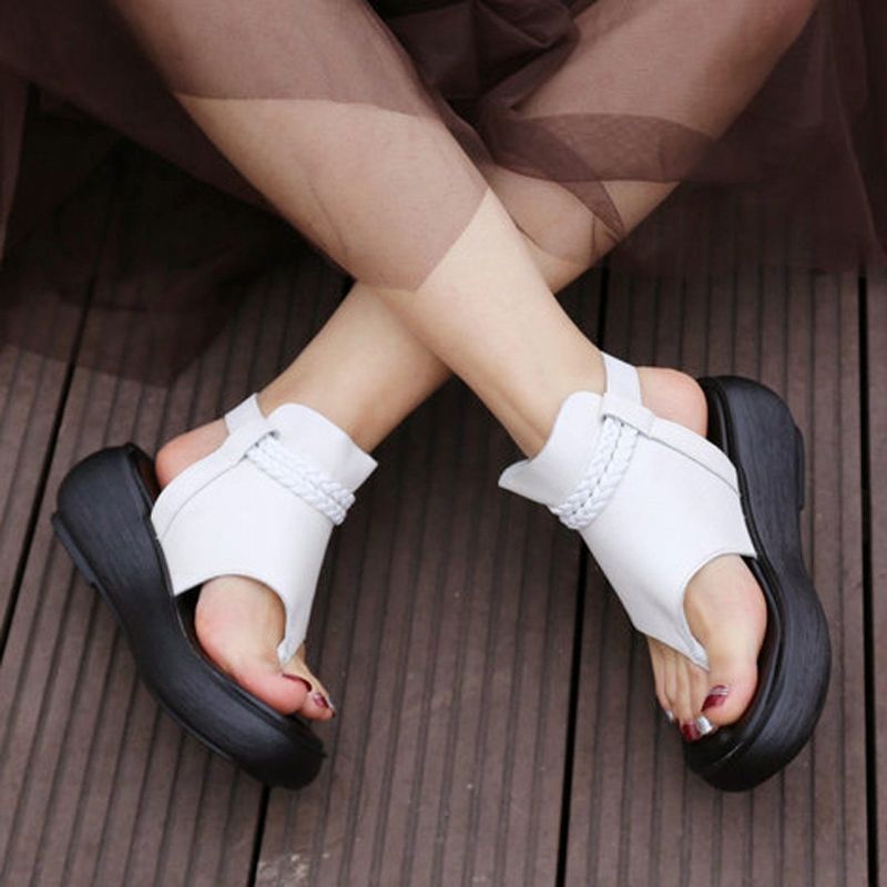 Zomer Sandalen Met Clip Toe Rome Platform