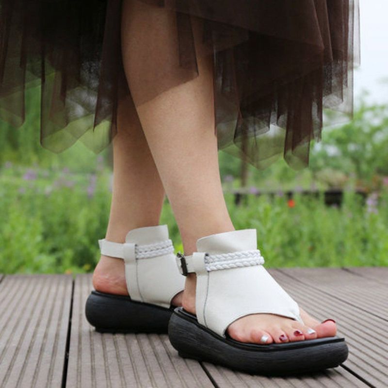 Zomer Sandalen Met Clip Toe Rome Platform