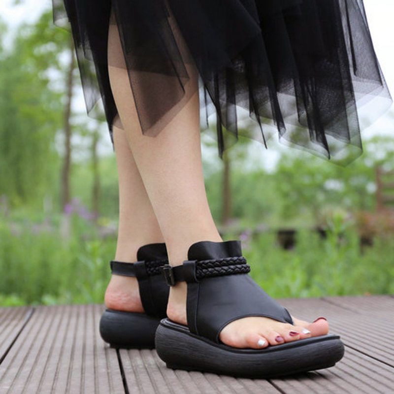 Zomer Sandalen Met Clip Toe Rome Platform