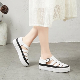 Zomermode Hollow Out Platform Sandalen Met Verstelbare Gesp