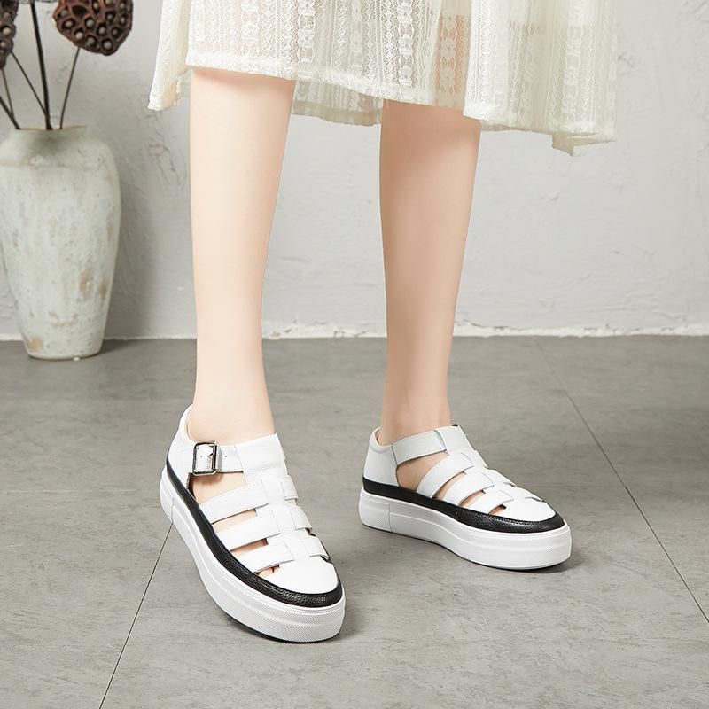 Zomermode Hollow Out Platform Sandalen Met Verstelbare Gesp