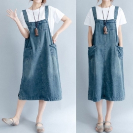 Effen Kleur Denim Casual Riem Rok