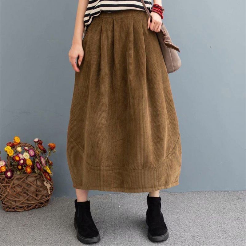 Herfst Retro Corduroy Casual Losse Rok