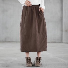 Herfst Winter Puff Katoen Linnen Retro Rok