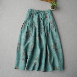 Lente En Zomer Losse Casual Print Rok