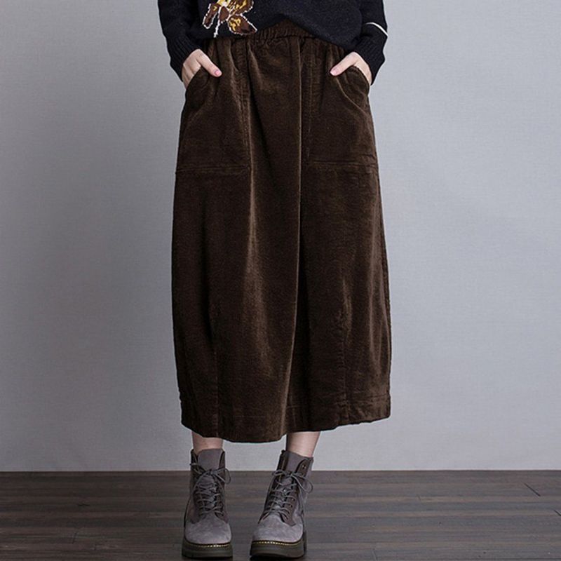 Winter Casual Dames Corduroy Rok