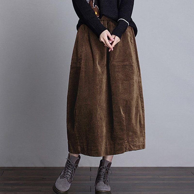 Winter Casual Dames Corduroy Rok