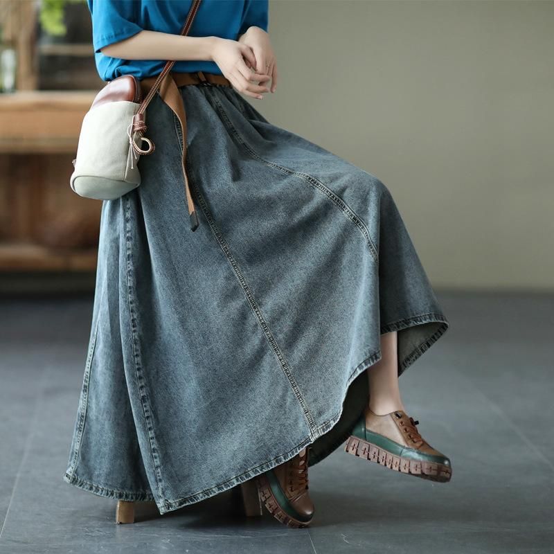 Zomer Retro A-lijn Losse Denim Rok