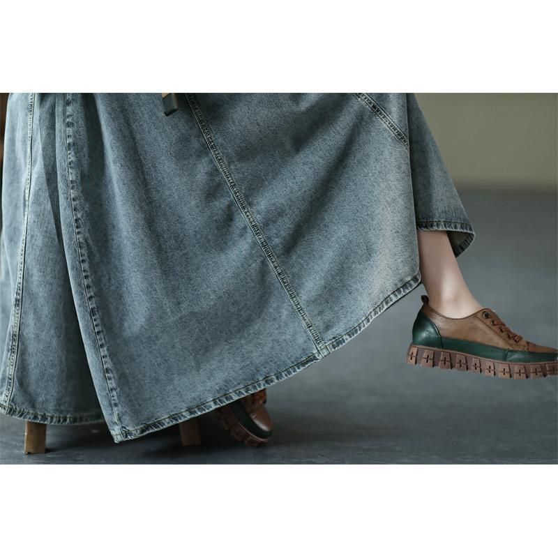 Zomer Retro A-lijn Losse Denim Rok