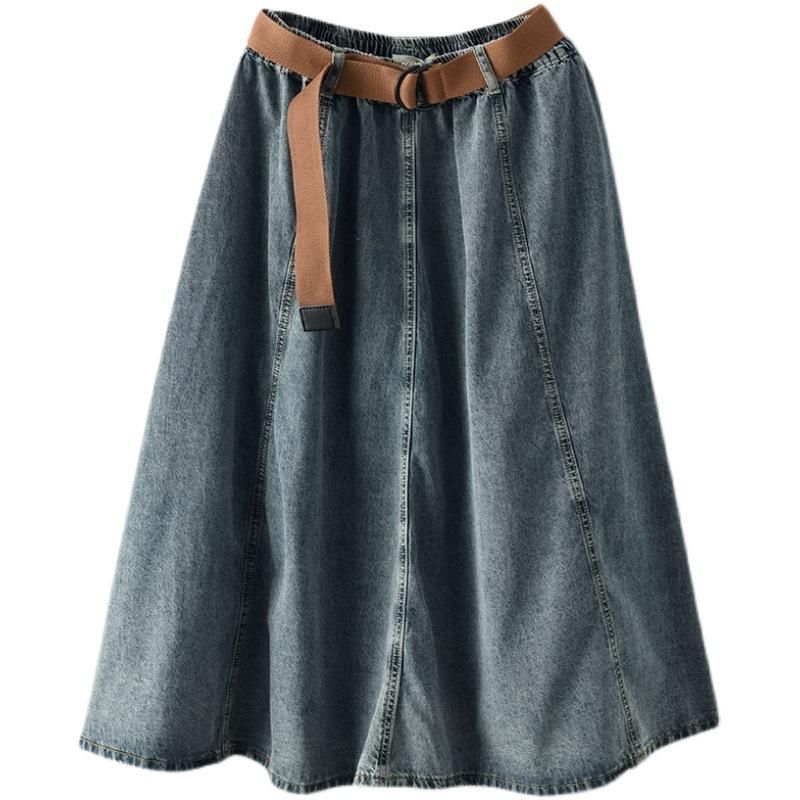 Zomer Retro A-lijn Losse Denim Rok