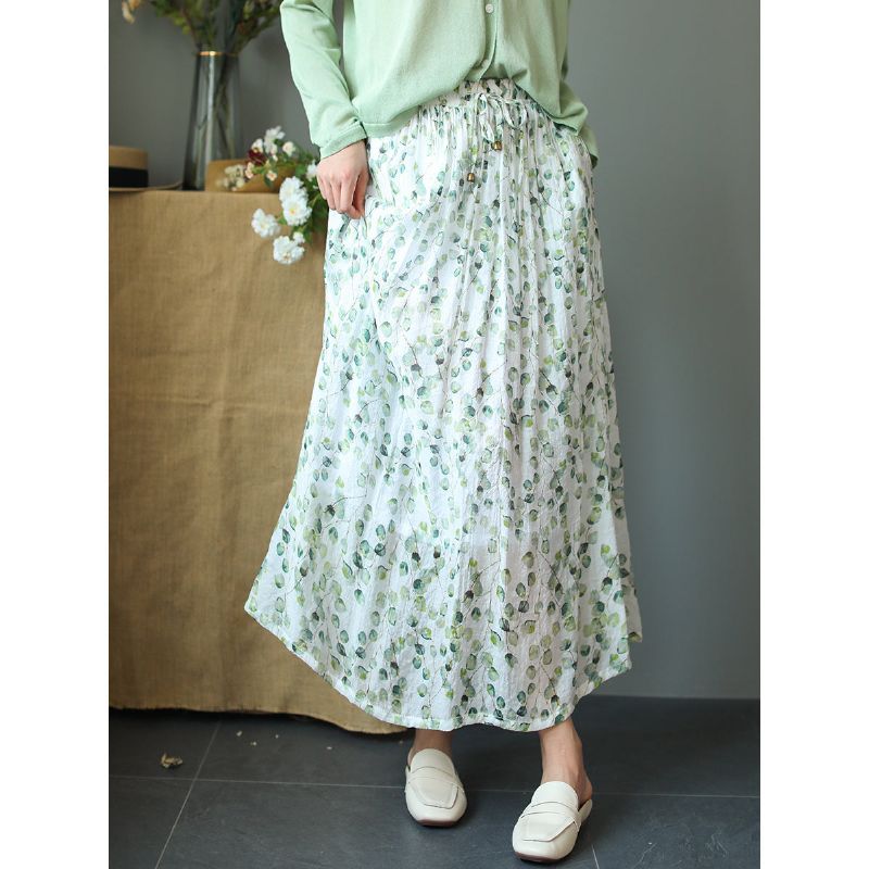 Zomer Vintage Bloemen Losse Lyocell Rok